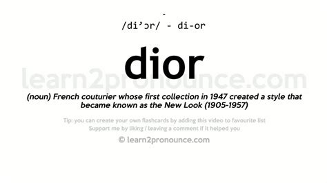 dior meaning slang.